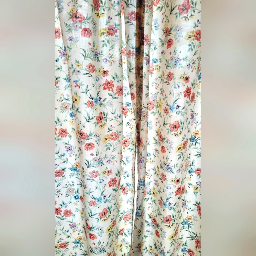 Shabby Chic Curtains 2 x 88L x 31W, Floral